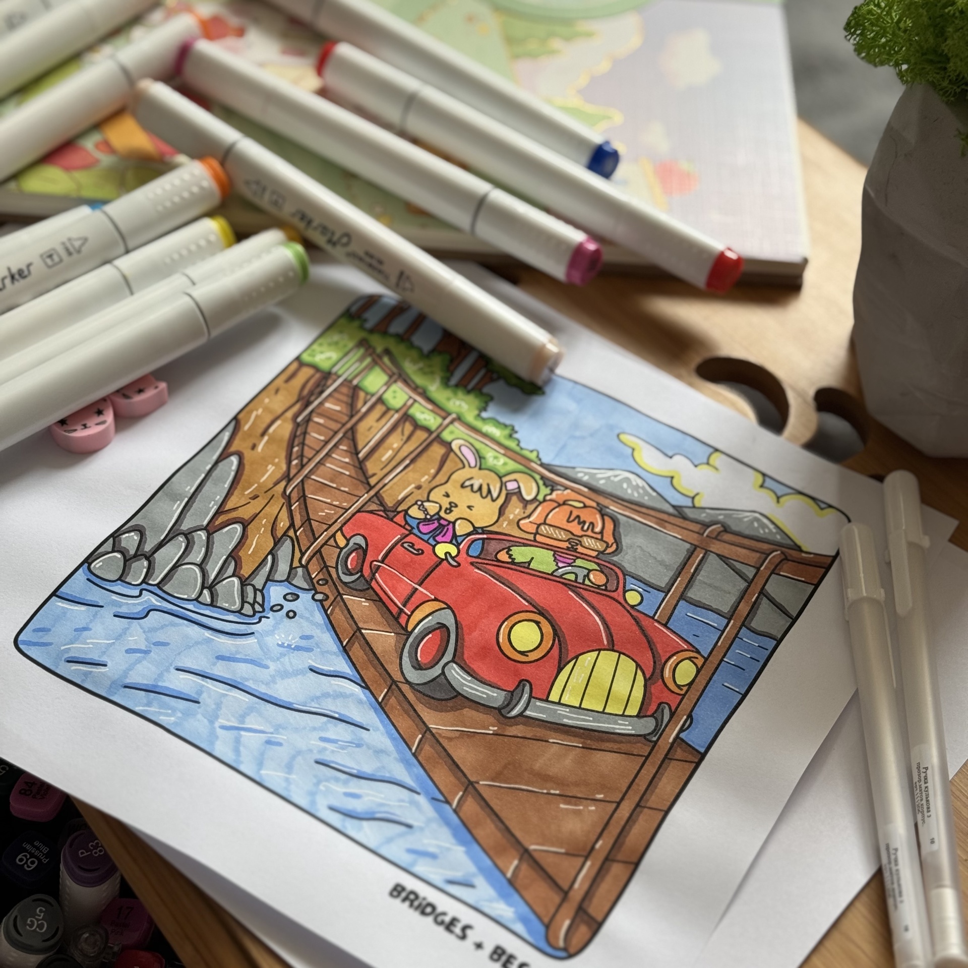 Coloring with markers